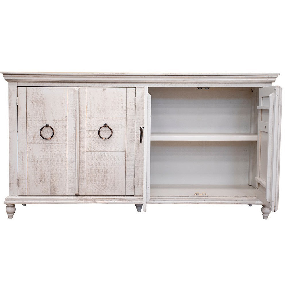 74 Inch Table Buy Cip 74 Inch 4 Door Console Table with Fixed Shelf, Distressed Ivory ...