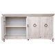 Cip 74 Inch 4 Door Console Table with Fixed Shelf Distressed Ivory Pine By Casagear Home BM306518