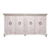 Cip 74 Inch 4 Door Console Table with Fixed Shelf Distressed Ivory Pine By Casagear Home BM306518