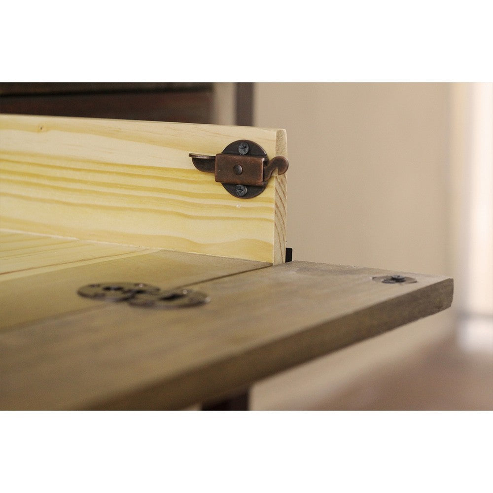 Fena 48 Inch 3 Drawer Office Desk Iron Base Multicolor Distress Pine Wood By Casagear Home BM306538