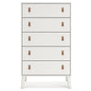 Ashley Nina 51’’ 5 Drawer Tall Dresser Chest Brown Handles White BM306606