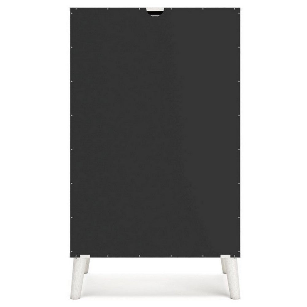 Ashley Nina 51’’ 5 Drawer Tall Dresser Chest Brown Handles White BM306606