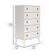 Ashley Nina 51’’ 5 Drawer Tall Dresser Chest Brown Handles White BM306606