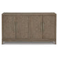 64 Inch Sideboard Buffet Server 2 Double Door Cabinets Rustic Brown By Casagear Home BM306626