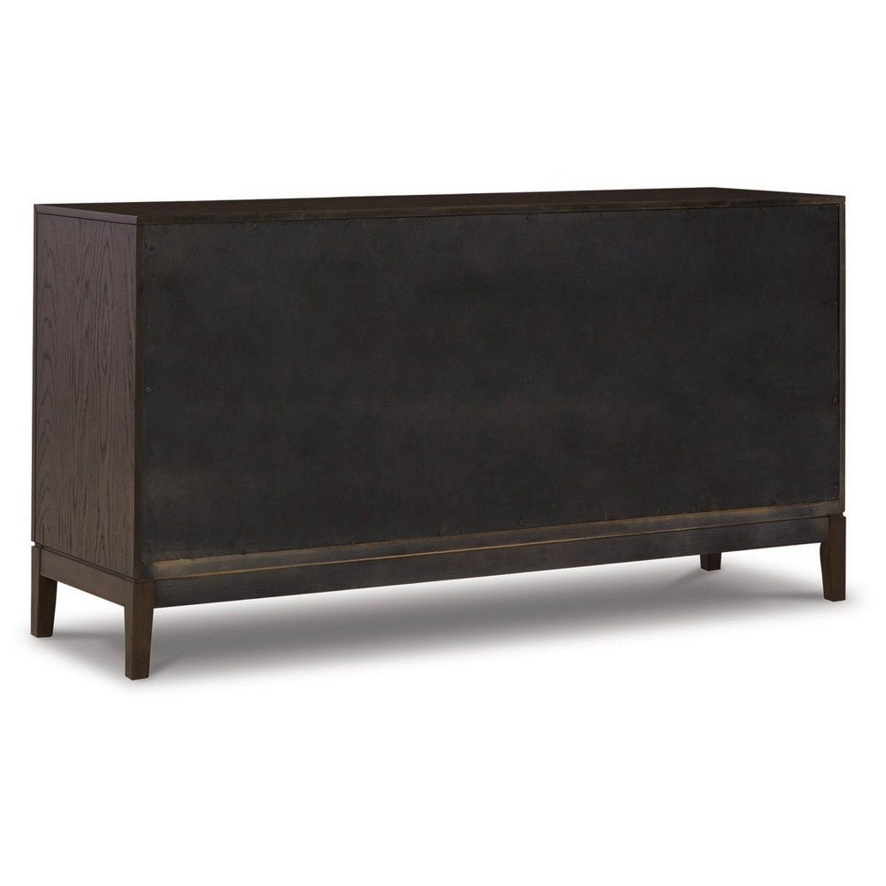 Ashley 60" Sideboard Display Server, 2 Double Door Cabinets, Brown