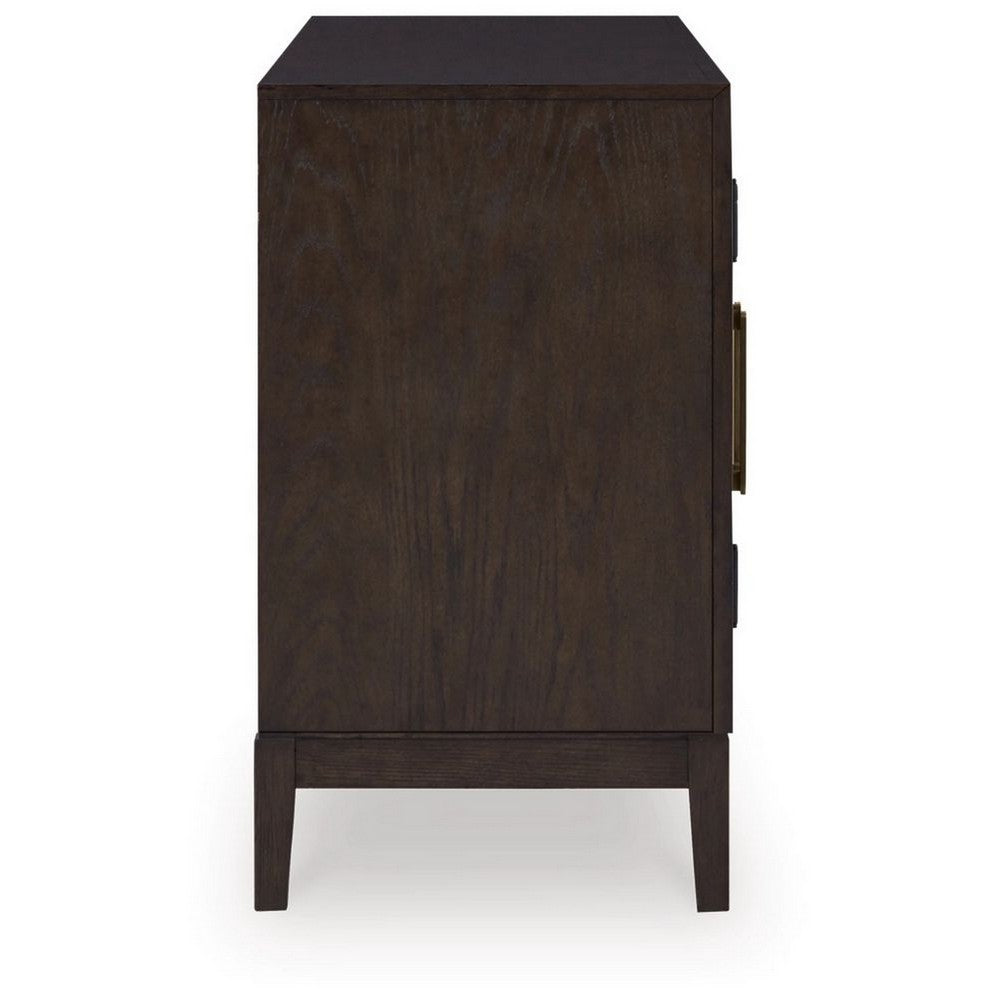 Ashley 60" Sideboard Display Server, 2 Double Door Cabinets, Brown