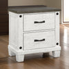 Lili 28 Inch Nightstand, 2 Drawers, USB and Type C Ports, White Pine Wood By Casagear Home