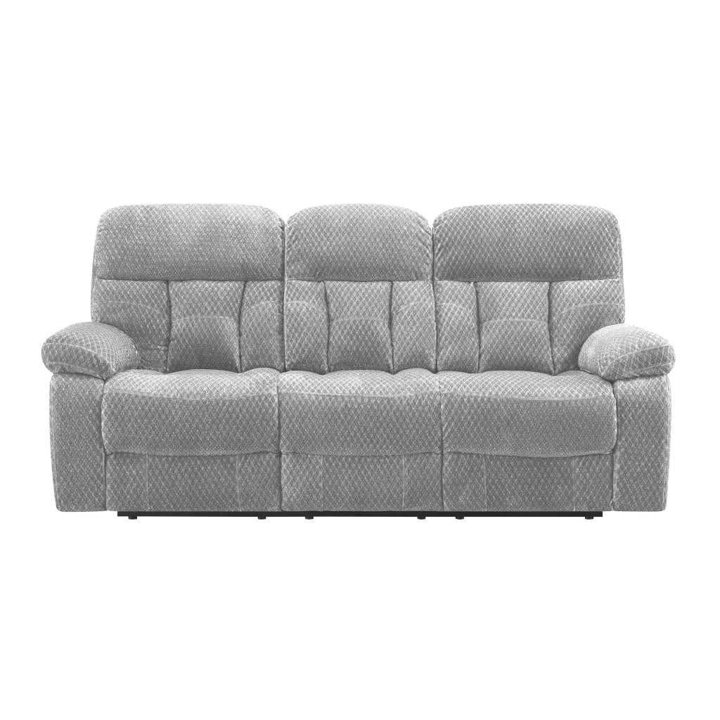 Charl 87 Inch Powered Dual Recliner Sofa Tufted Backrests Light Gray By Casagear Home BM306733