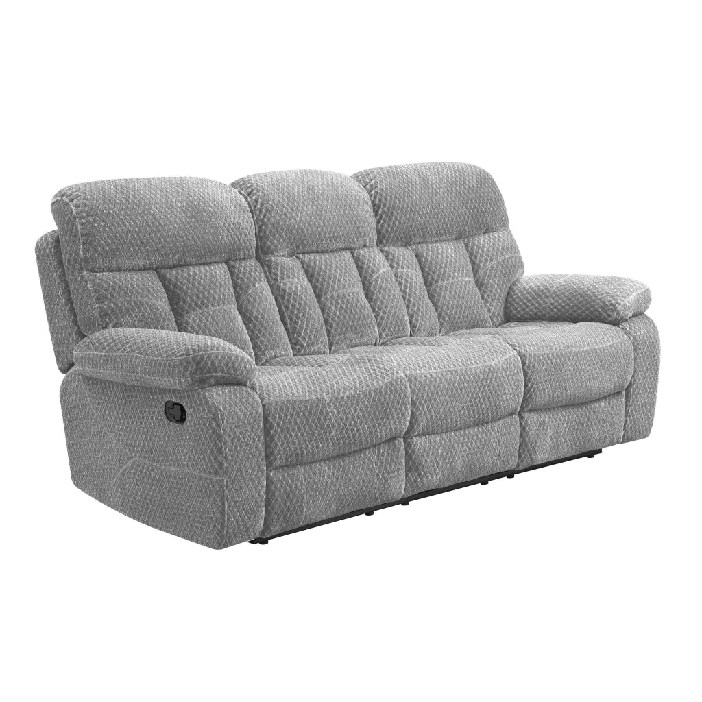 Charl 87 Inch Powered Dual Recliner Sofa Tufted Backrests Light Gray By Casagear Home BM306733