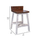 Ata 24 Inch Counter Height Stool Lacquer Finish Pine Wood Brown White By Casagear Home BM306784