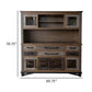 Peya 71 Inch Buffet and Hutch 6 Drawers Solid Distressed Pine Wood Brown By Casagear Home BM306858