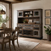 Peya 71 Inch Buffet and Hutch, 6 Drawers, Solid Distressed Pine Wood, Brown By Casagear Home