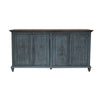 Cip 73 Inch Console Sideboard Pine Wood 4 Doors Ring Handles Deep Blue By Casagear Home BM306949