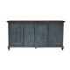Cip 73 Inch Console Sideboard Pine Wood 4 Doors Ring Handles Deep Blue By Casagear Home BM306949