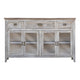 Kohl 67 Inch Console Cabinet 4 Doors Mango Wood 3 Gliding Drawers White By Casagear Home BM306957