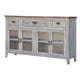 Kohl 67 Inch Console Cabinet 4 Doors Mango Wood 3 Gliding Drawers White By Casagear Home BM306957