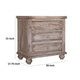 Genie 31 Inch Bedside Nightstand Mango Wood 3 Gliding Drawers Light Brown By Casagear Home BM306963