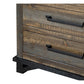 Lint 37 Inch Dresser Chest, Pine Wood, 3 Gliding Drawers, Gray and Brown By Casagear Home