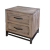 Piel 25 Inch Bedside Nightstand Mango and Pine Wood 2 Drawers Brown By Casagear Home BM307018