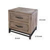 Piel 25 Inch Bedside Nightstand Mango and Pine Wood 2 Drawers Brown By Casagear Home BM307018