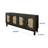 Aose 69 Inch Console Sideboard Cabinet 4 Doors Pine Wood Black Brown By Casagear Home BM307021