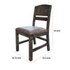 Noa 34 Inch Dining Chair, Solid Pine Wood, Panel Back, Distressed Brown By Casagear Home