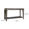 Noa 50 Inch Sofa Console Table Solid Pine Wood Distressed Brown 1 Shelf By Casagear Home BM307032