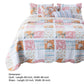 2pc Twin Quilt and Pillow Sham Set Patchwork Multicolor Floral Stripes By Casagear Home BM307055