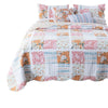 2pc Twin Quilt and Pillow Sham Set, Patchwork, Multicolor Floral, Stripes By Casagear Home