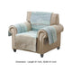 Niha 81 Inch Armchair Cover with Ocean Wave Print and Quilting Multicolor By Casagear Home BM307062