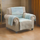 Niha 81 Inch Armchair Cover with Ocean Wave Print and Quilting, Multicolor By Casagear Home