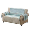 Niha 103 Inch Loveseat Cover with Ocean Wave Print and Quilting, Multicolor By Casagear Home