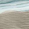 Niha 103 Inch Loveseat Cover with Ocean Wave Print and Quilting Multicolor By Casagear Home BM307063