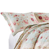 Rosle 2pc Twin Quilt and Pillow Sham Set, Scallop Edges, Floral Blue Cotton By Casagear Home