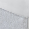 Muka Paisley Quilted King Bed Skirt, Cotton Drop, Polyester Platform, Ivory By Casagear Home