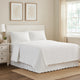 Muka Paisley Quilted King Bed Skirt, Cotton Drop, Polyester Platform, Ivory By Casagear Home