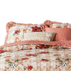 2pc Twin Quilt and Pillow Sham Set, Windflowers, Ruffle Edge, Truffle Brown By Casagear Home