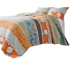 2pc Twin Quilt and Pillow Sham Set, Floral and Songbirds Prints, Multicolor By Casagear Home