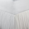 Twin Bed Skirt, Polyester Platform, Cotton Voile Drop, Ruffled Edge, White  By Casagear Home