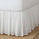 Twin Bed Skirt, Polyester Platform, Cotton Voile Drop, Ruffled Edge, White  By Casagear Home