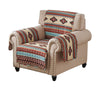 Linda 81 Inch Armchair Cover, Polyester Fill, Geometric Motifs, Clay Brown By Casagear Home