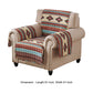 Linda 81 Inch Armchair Cover, Polyester Fill, Geometric Motifs, Clay Brown By Casagear Home