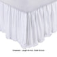 Mora Queen Bed Skirt Polyester Platform Ruffle Edge Split Corners White By Casagear Home BM307100