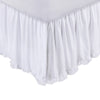 Mora Queen Bed Skirt, Polyester Platform, Ruffle Edge Split Corners, White  By Casagear Home