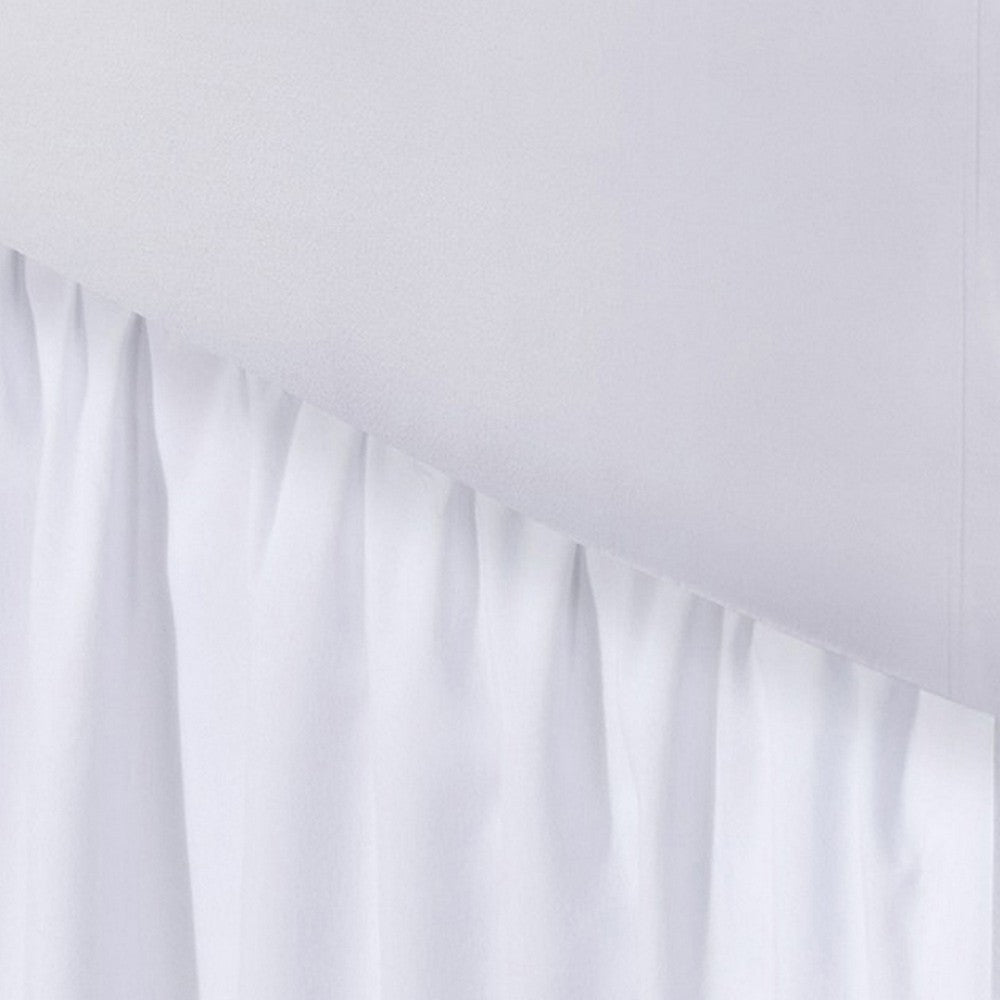 Mora Twin Bed Skirt Polyester Platform Split Corners Ruffle Edge White By Casagear Home BM307101