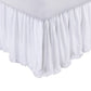 Mora Twin Bed Skirt, Polyester Platform, Split Corners, Ruffle Edge, White  By Casagear Home