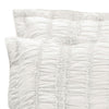 36 Inch Ruffled King Pillow Sham Polyester Fill Ruched White Microfiber By Casagear Home BM307108