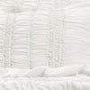 36 Inch Ruffled King Pillow Sham Polyester Fill Ruched White Microfiber By Casagear Home BM307108