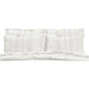 36 Inch Ruffled King Pillow Sham, Polyester Fill, Ruched White Microfiber By Casagear Home