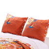 36 Inch Quilted King Pillow Sham Cotton Rich Fill Multicolor Embroidery By Casagear Home BM307109